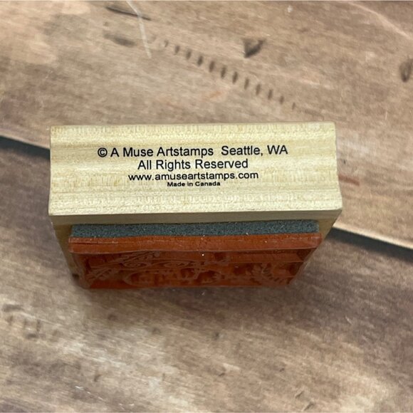 A MUSE 2-2035F HANGING ORNAMENTS WOOD MOUNTED RUBBER STAMP HOLIDAY - Picture 3 of 4